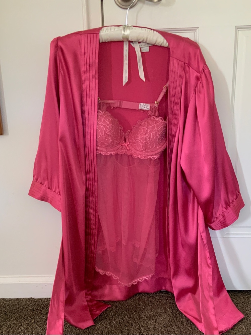 Victoria’s Secret robe and corset top
